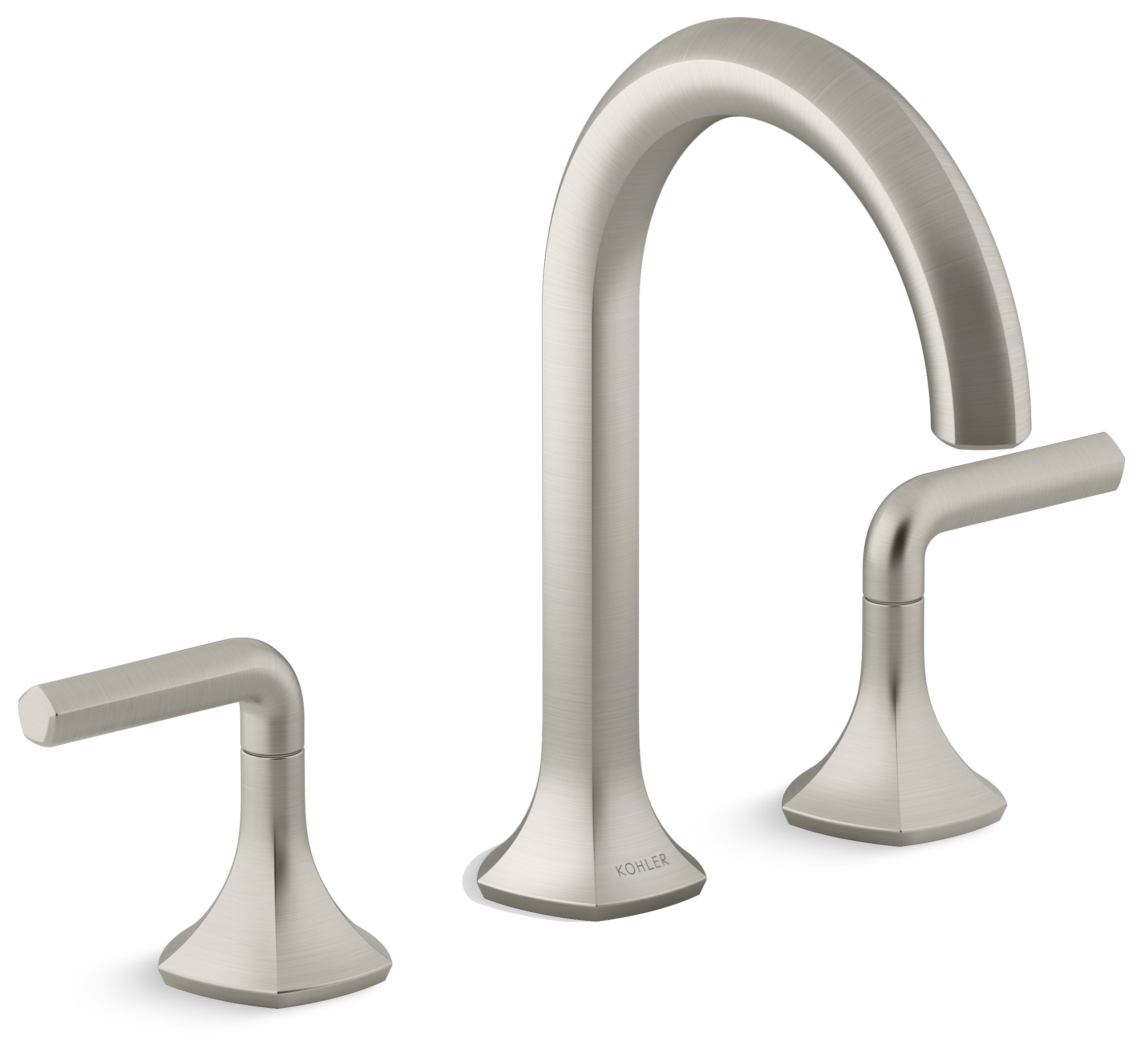 Occasion Double Handle Bathroom Sink Faucet with Cane Spout Design and Lever Handles