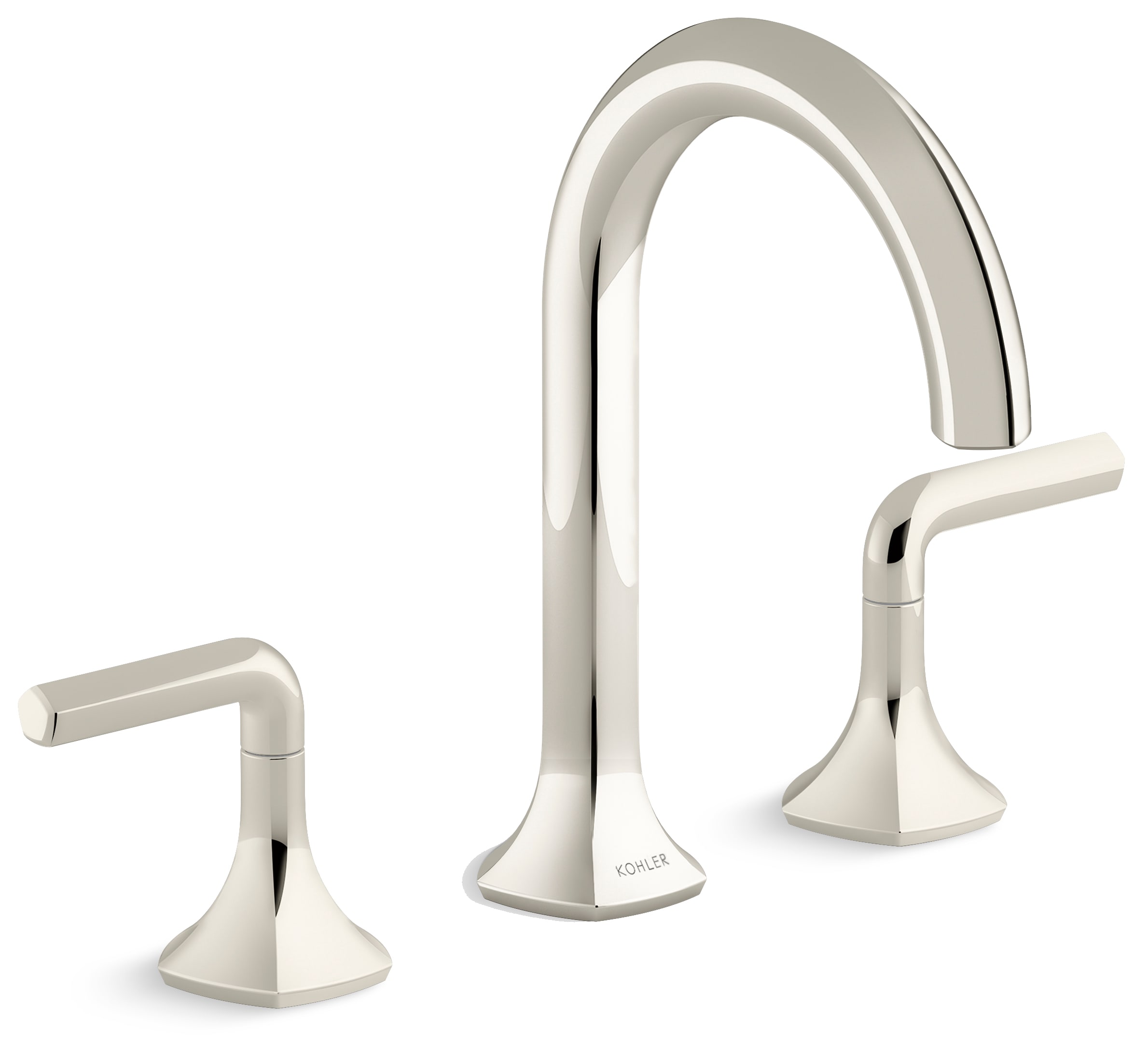 Occasion Double Handle Bathroom Sink Faucet with Cane Spout Design and Lever Handles