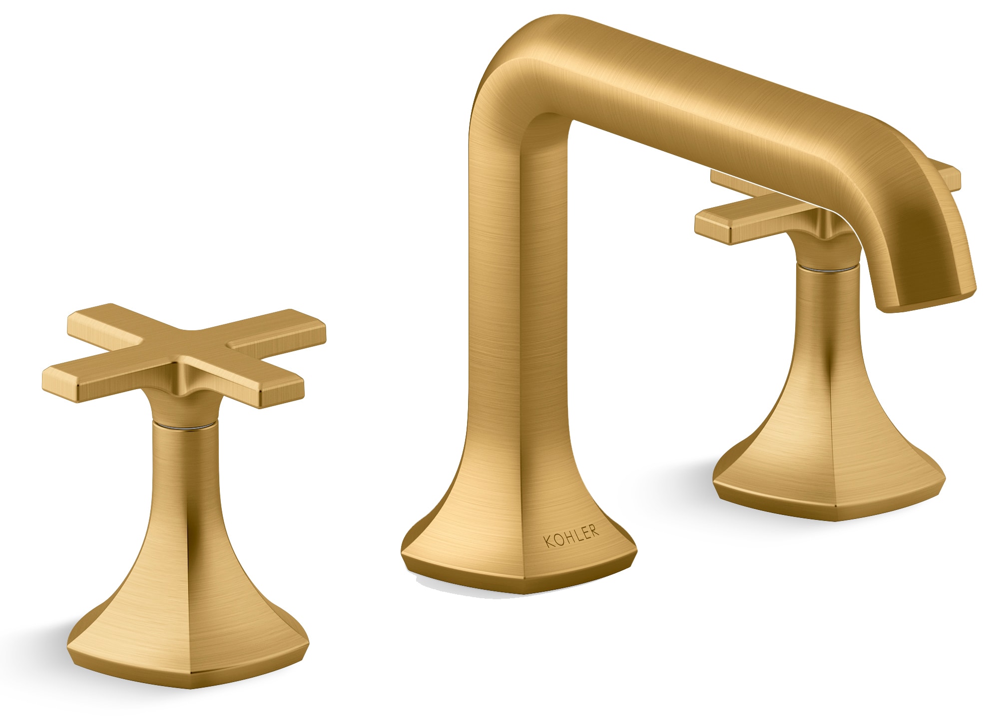 Occasion Double Handle Bathroom Sink Faucet with Straight Spout Design and Cross Handles