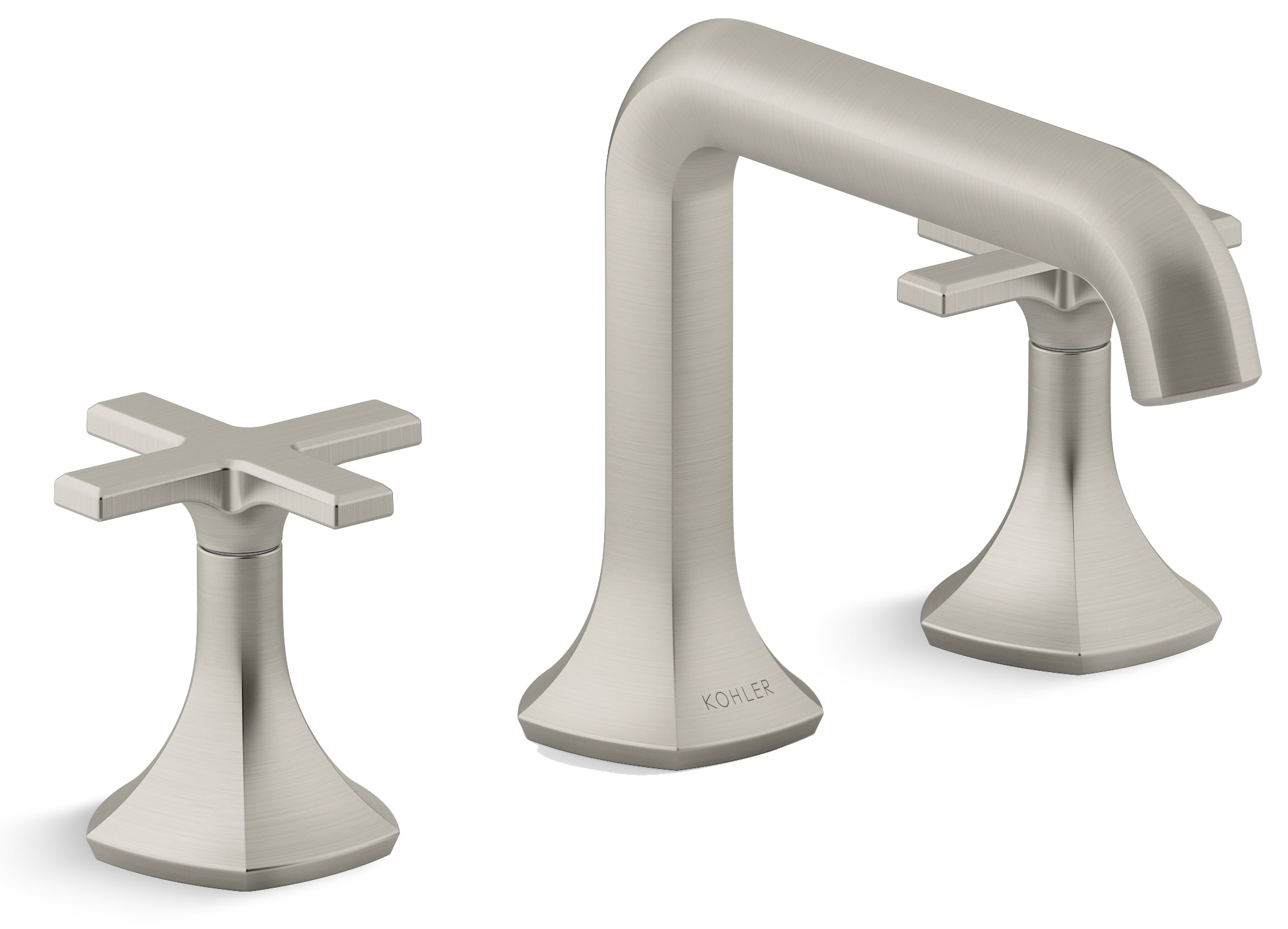 Occasion Double Handle Bathroom Sink Faucet with Straight Spout Design and Cross Handles