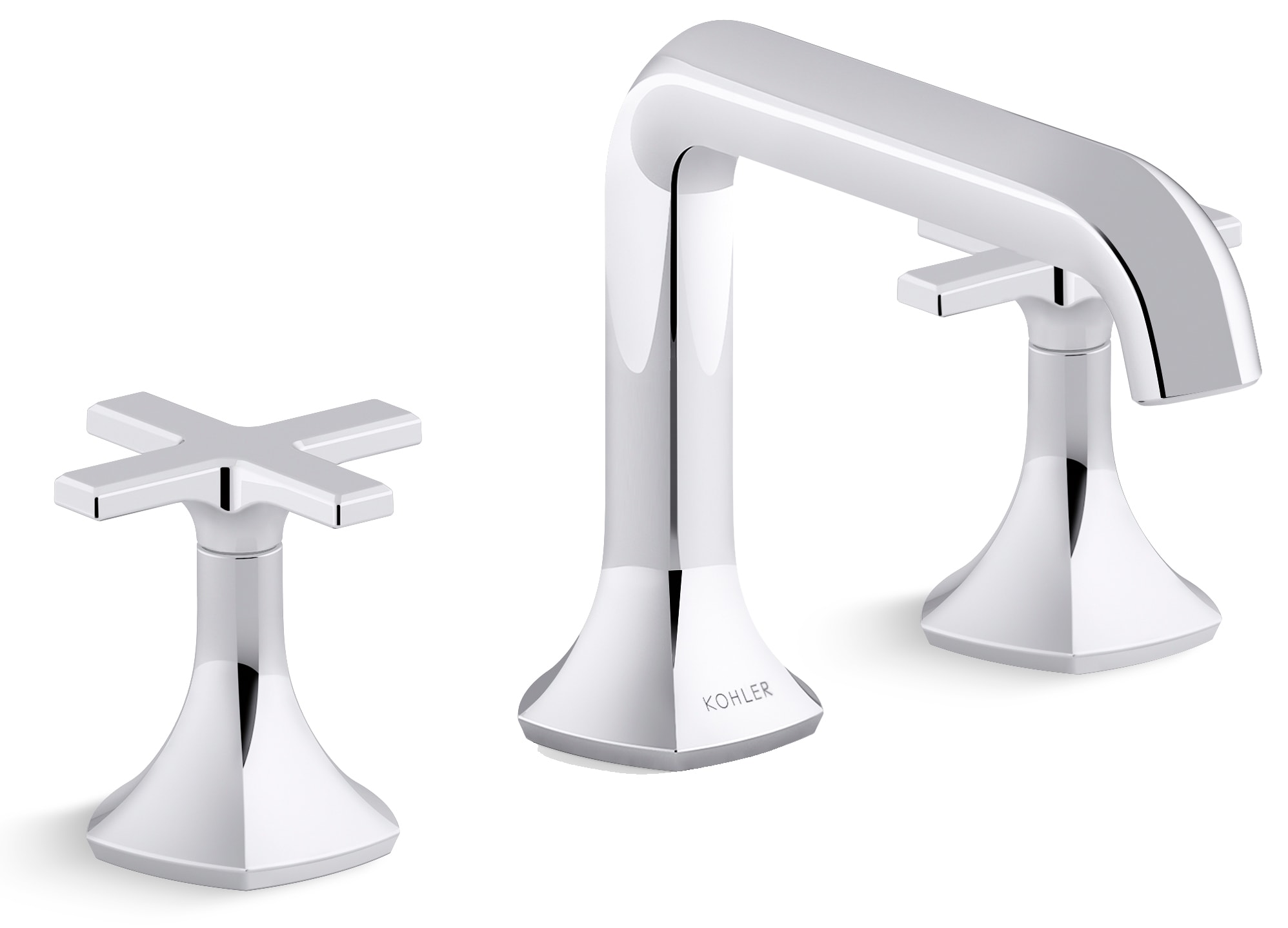 Occasion Double Handle Bathroom Sink Faucet with Straight Spout Design and Cross Handles