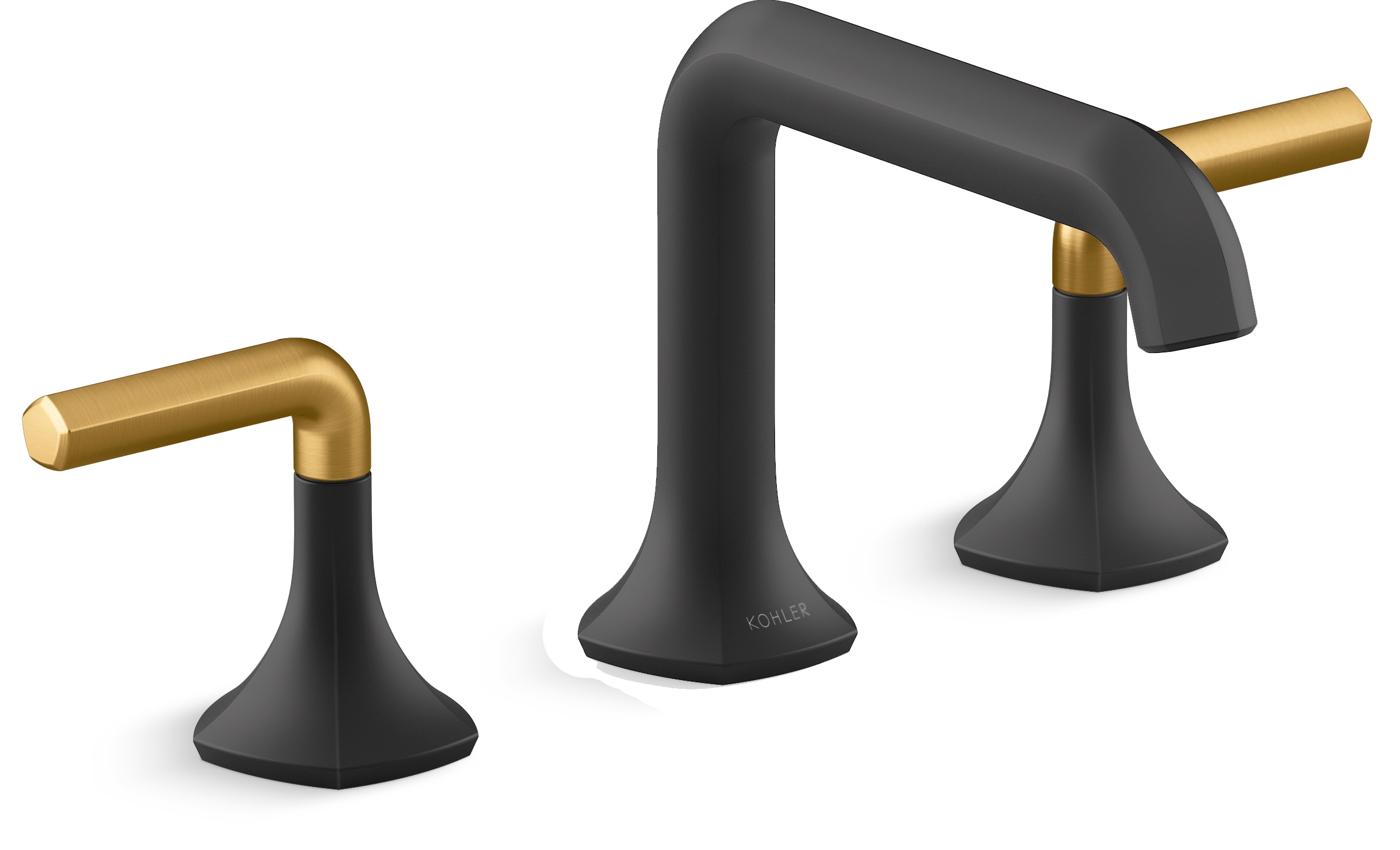 Occasion Double Handle Bathroom Sink Faucet with Straight Spout Design and Lever Handles