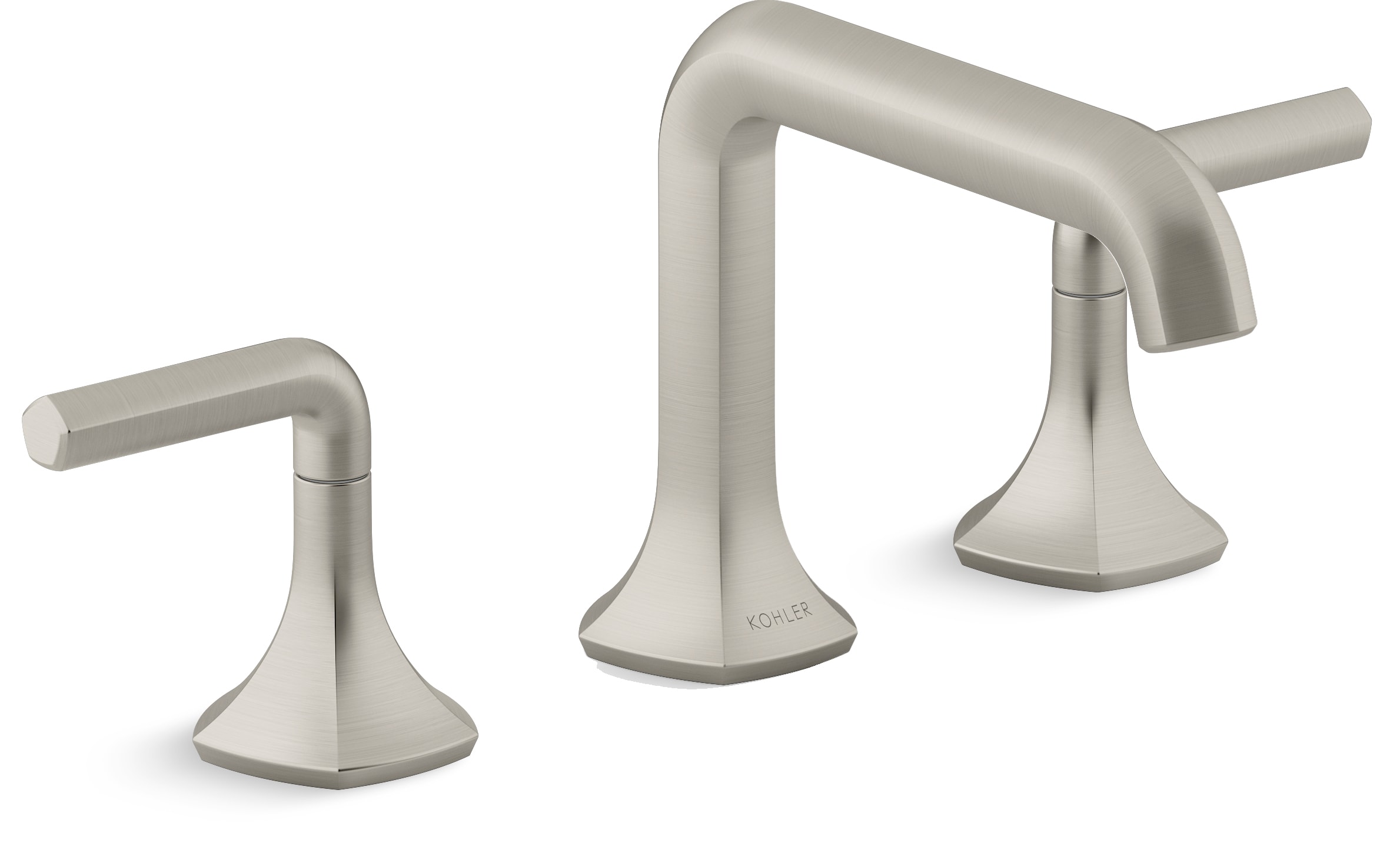 Occasion Double Handle Bathroom Sink Faucet with Straight Spout Design and Lever Handles