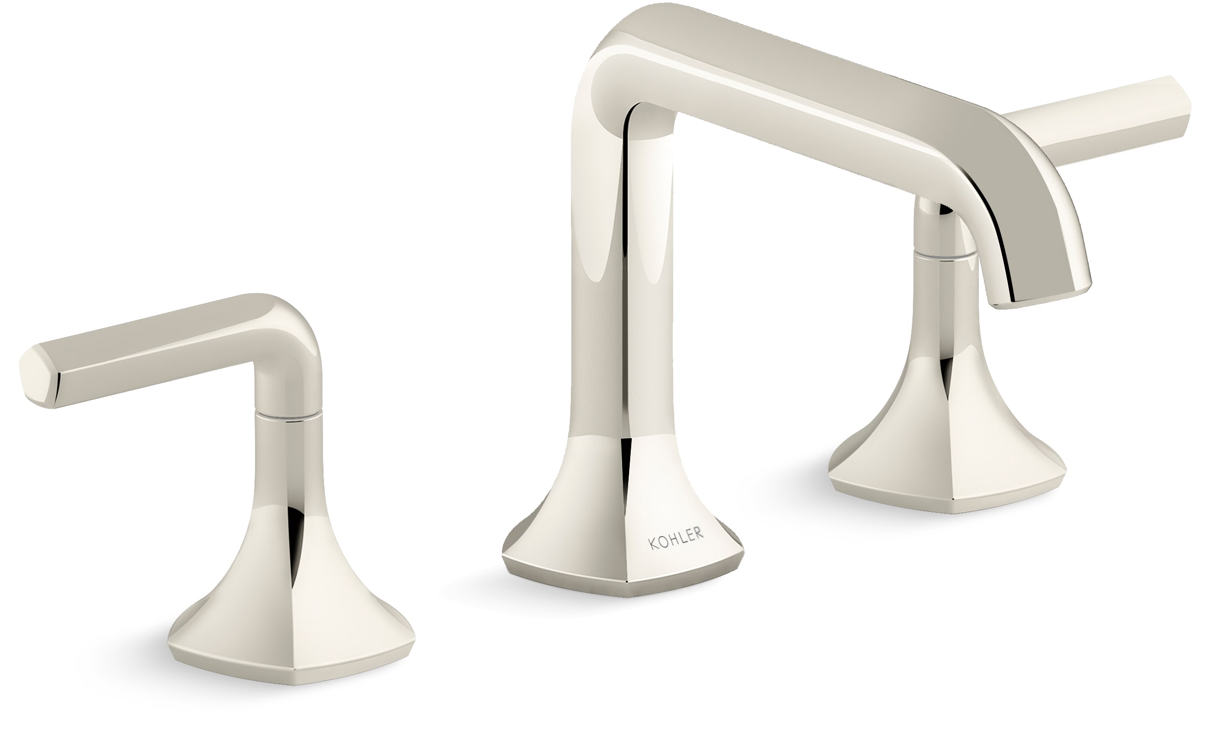 Occasion Double Handle Bathroom Sink Faucet with Straight Spout Design and Lever Handles