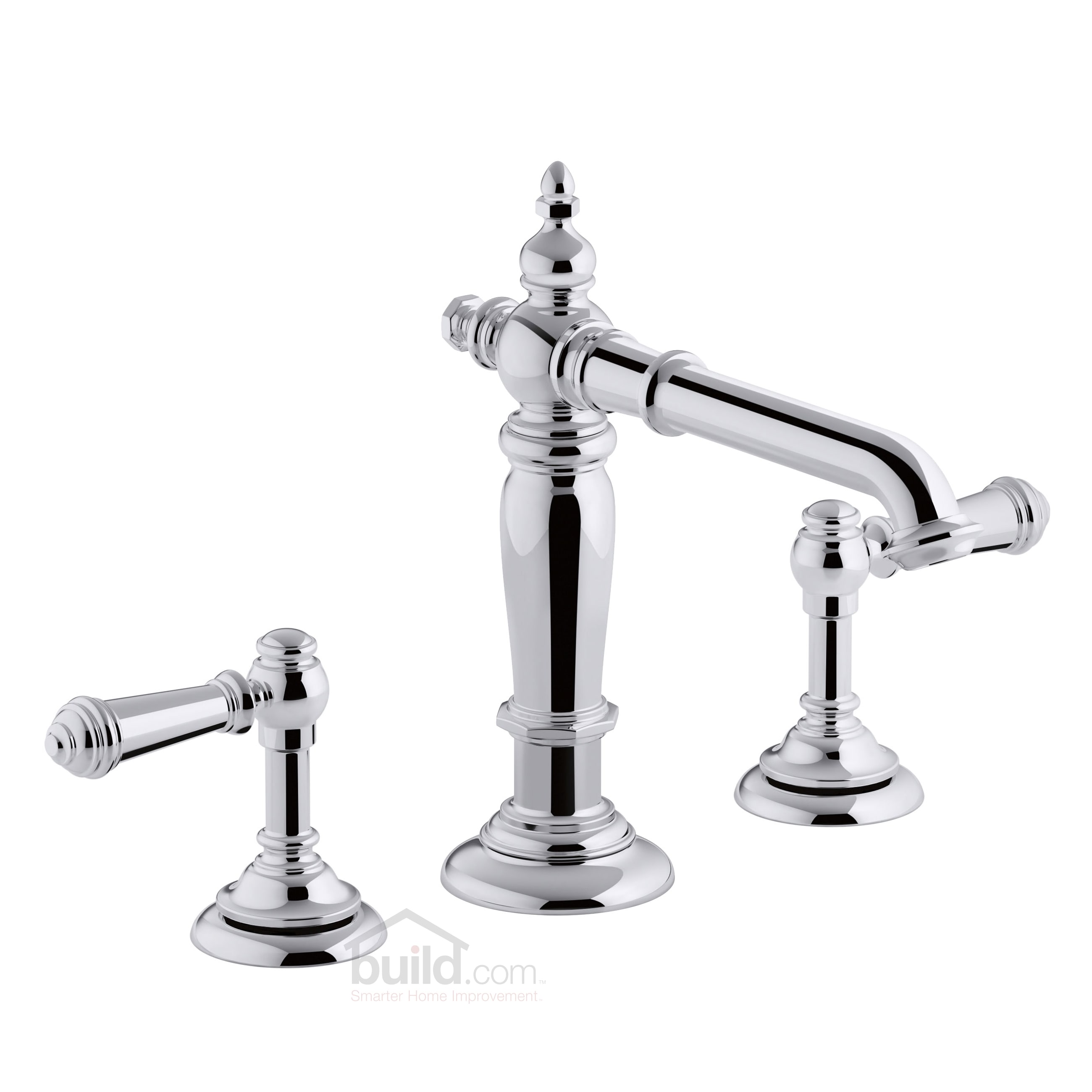 Artifacts Widespread Bathroom Faucet with Lever Handles – Free Metal Pop-Up Drain Assembly with purchase