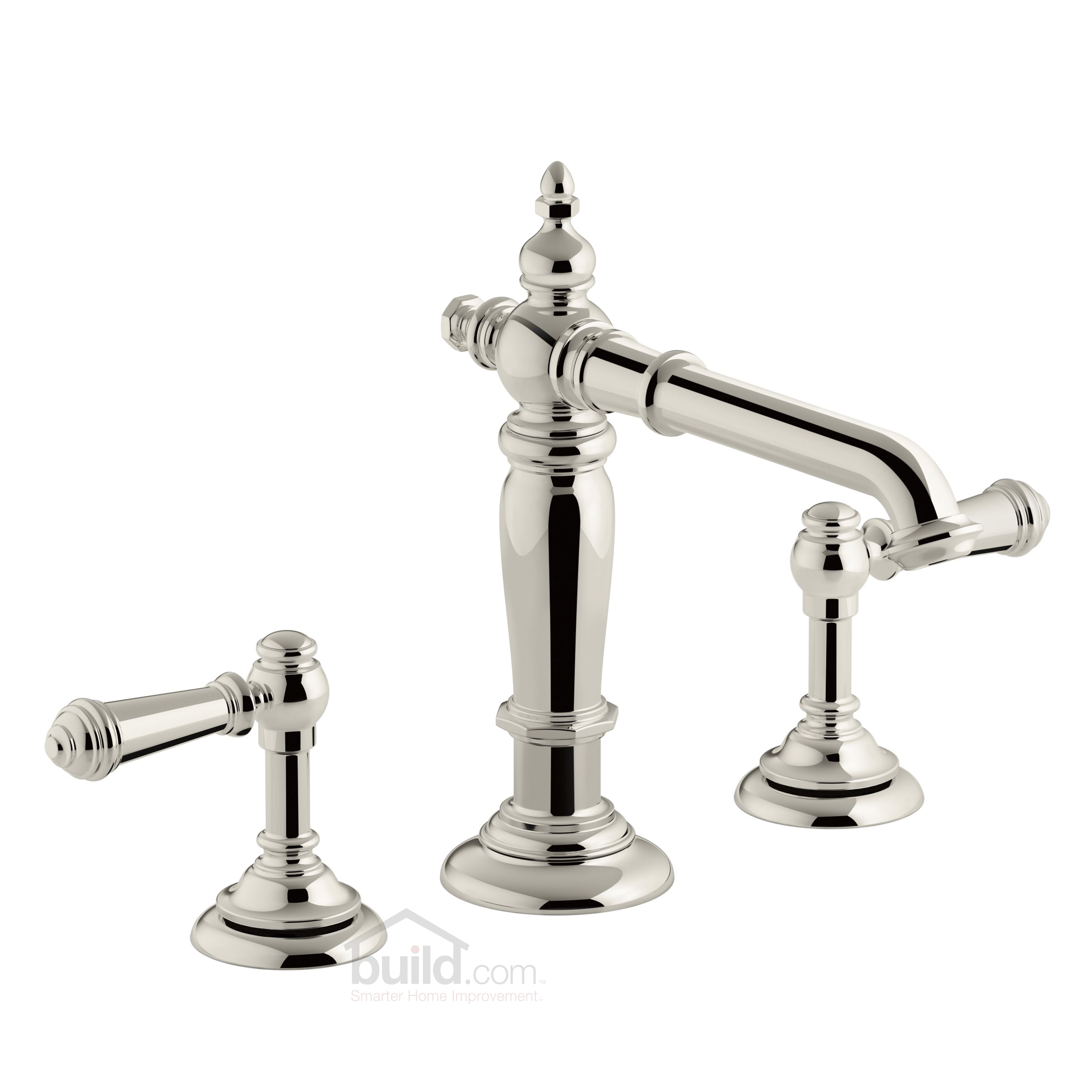 Artifacts Widespread Bathroom Faucet with Lever Handles – Free Metal Pop-Up Drain Assembly with purchase