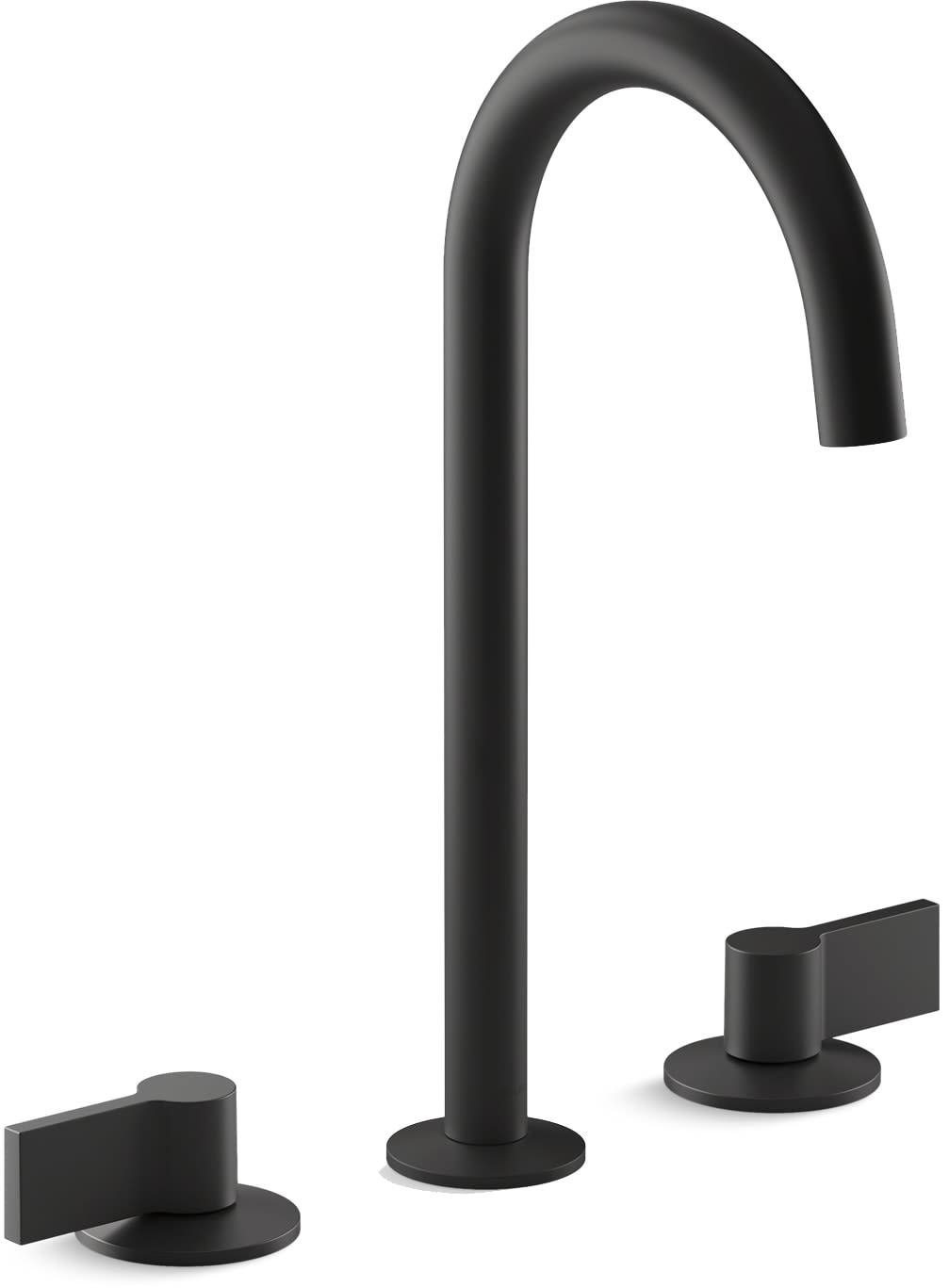 Components 1.2 GPM Widespread Tube Spout Vessel Bathroom Faucet with Lever Handles, UltraGlide Technology and Pop-Up Drain Assembly