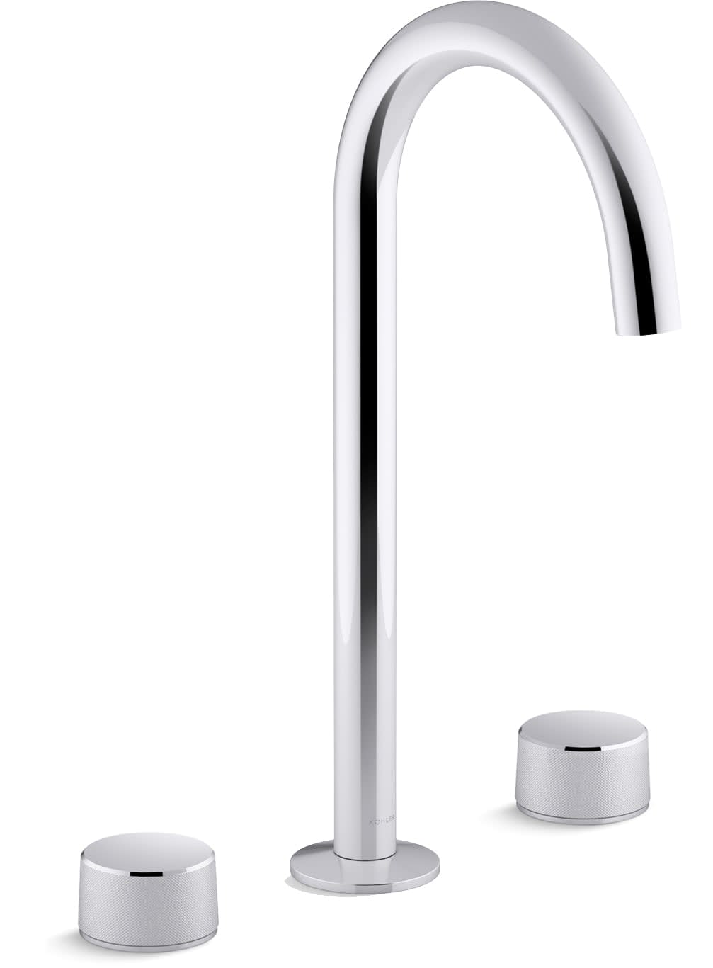 Components 1.2 GPM Widespread Tube Spout Vessel Bathroom Faucet with Oyl Handles, UltraGlide Technology and Pop-Up Drain Assembly