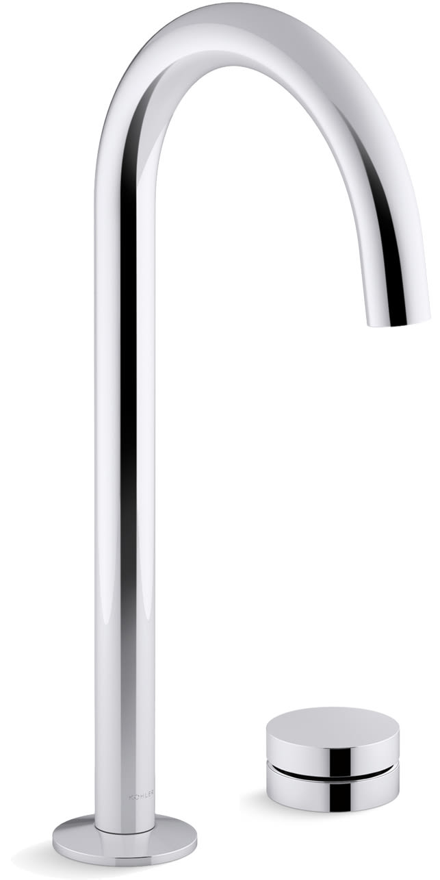 Components 1.2 GPM Widespread Vessel Bathroom Faucet with Tall Tube Spout, Rocker Handle, and Pop-Up Drain Assembly