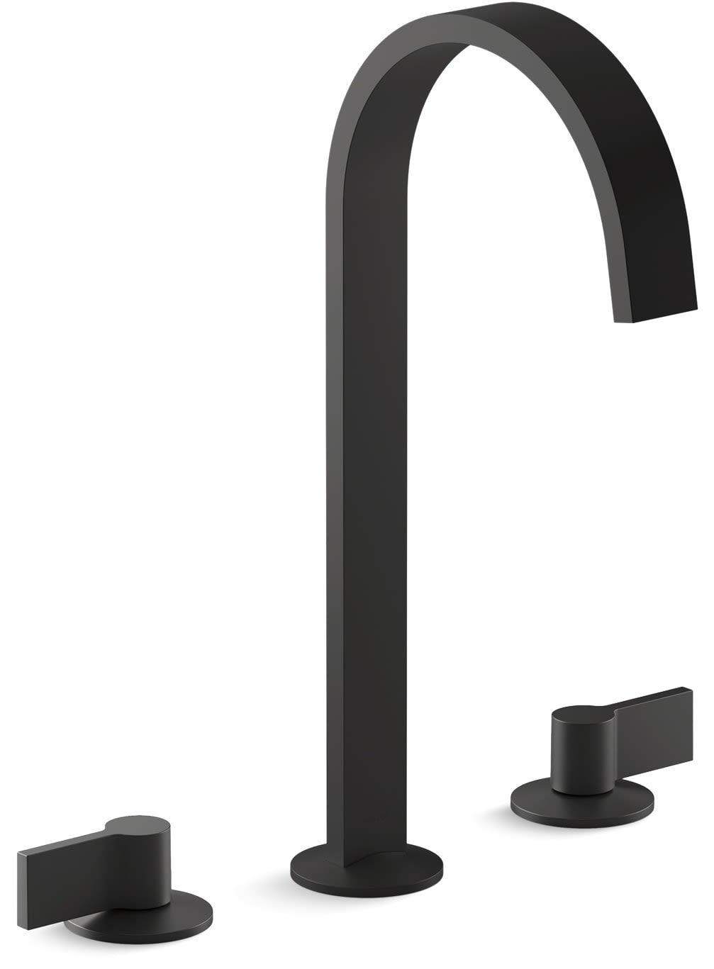 Components 1.2 GPM Widespread Ribbon Spout Vessel Bathroom Faucet with Lever Handles, UltraGlide Technology and Pop-Up Drain Assembly