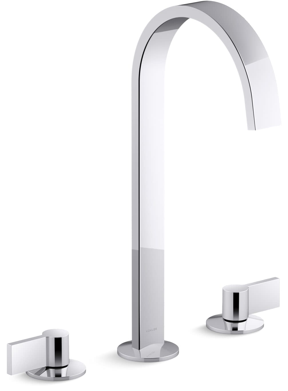 Components 1.2 GPM Widespread Ribbon Spout Vessel Bathroom Faucet with Lever Handles, UltraGlide Technology and Pop-Up Drain Assembly