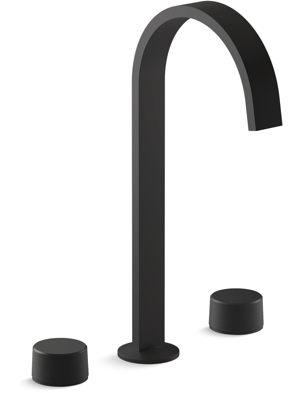 Components 1.2 GPM Widespread Ribbon Spout Vessel Bathroom Faucet with Oyl Handles, UltraGlide Technology and Pop-Up Drain Assembly