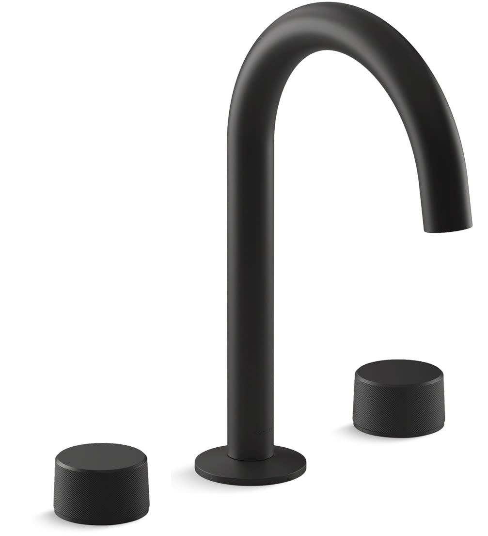 Components 1.2 GPM Widespread Tube Spout Bathroom Faucet with Oyl Handles, UltraGlide Technology and Pop-Up Drain Assembly
