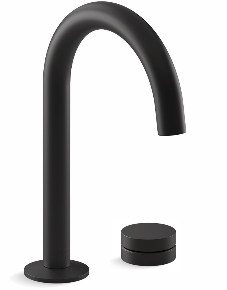 Components 1.2 GPM Widespread Bathroom Faucet with Tube Spout, Rocker Handle, and Pop-Up Drain Assembly
