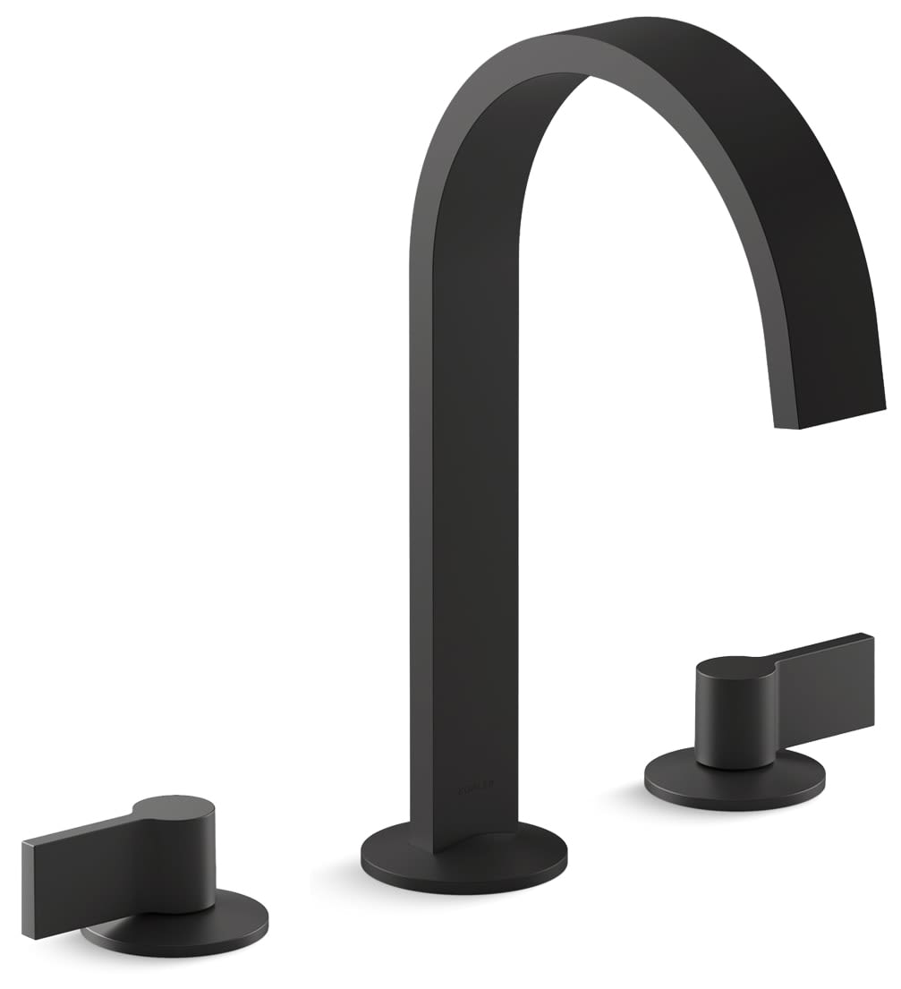 Components 1.2 GPM Widespread Ribbon Spout Bathroom Faucet with Lever Handles, UltraGlide Technology and Pop-Up Drain Assembly