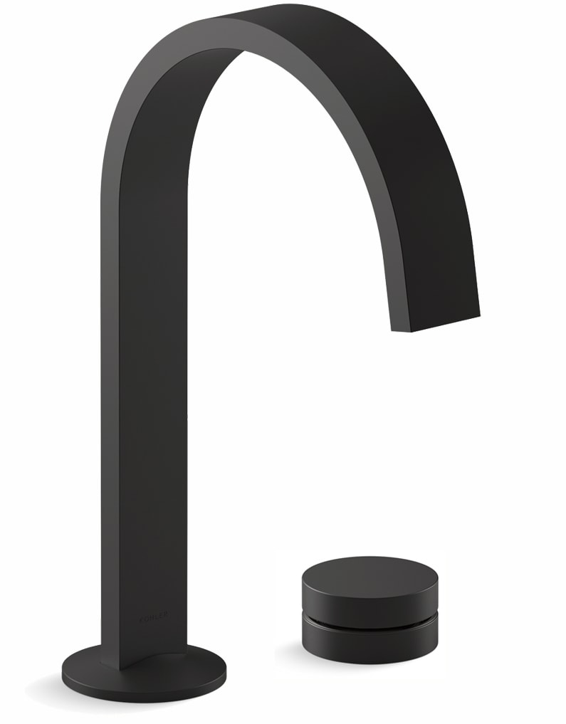 Components 1.2 GPM Widespread Bathroom Faucet with Ribbon Spout, Rocker Handle, and Pop-Up Drain Assembly