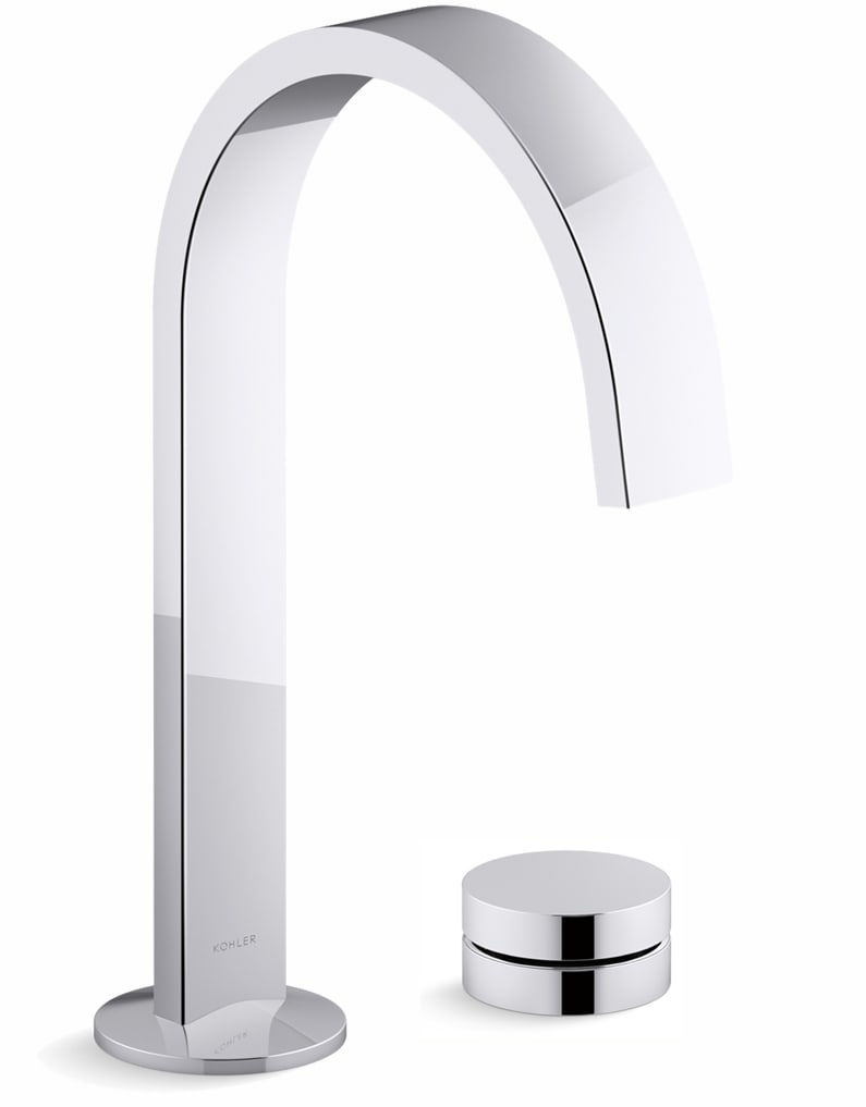 Components 1.2 GPM Widespread Bathroom Faucet with Ribbon Spout, Rocker Handle, and Pop-Up Drain Assembly