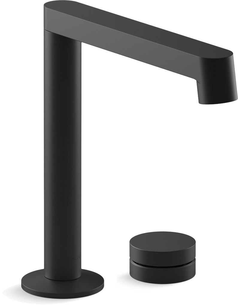 Components 1.2 GPM Widespread Bathroom Faucet with Row Spout Design, Rocker Handle, and Pop-Up Drain Assembly