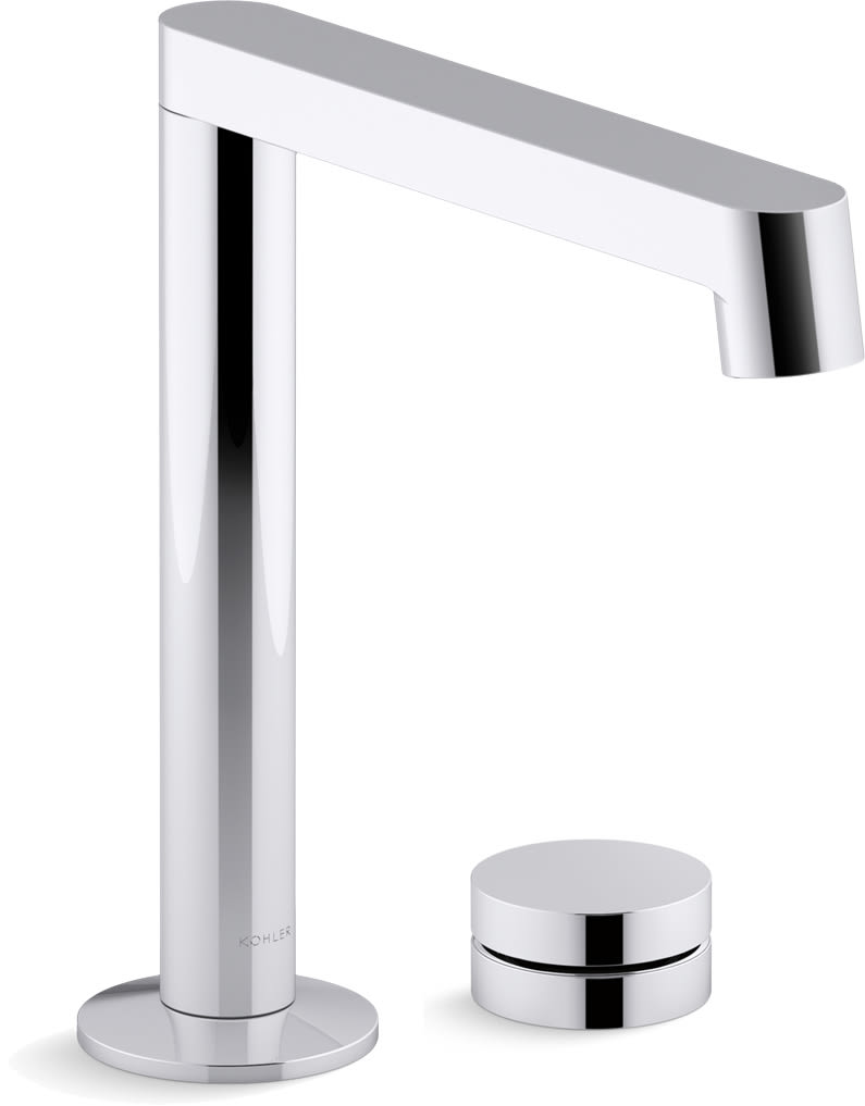 Components 1.2 GPM Widespread Bathroom Faucet with Row Spout Design, Rocker Handle, and Pop-Up Drain Assembly