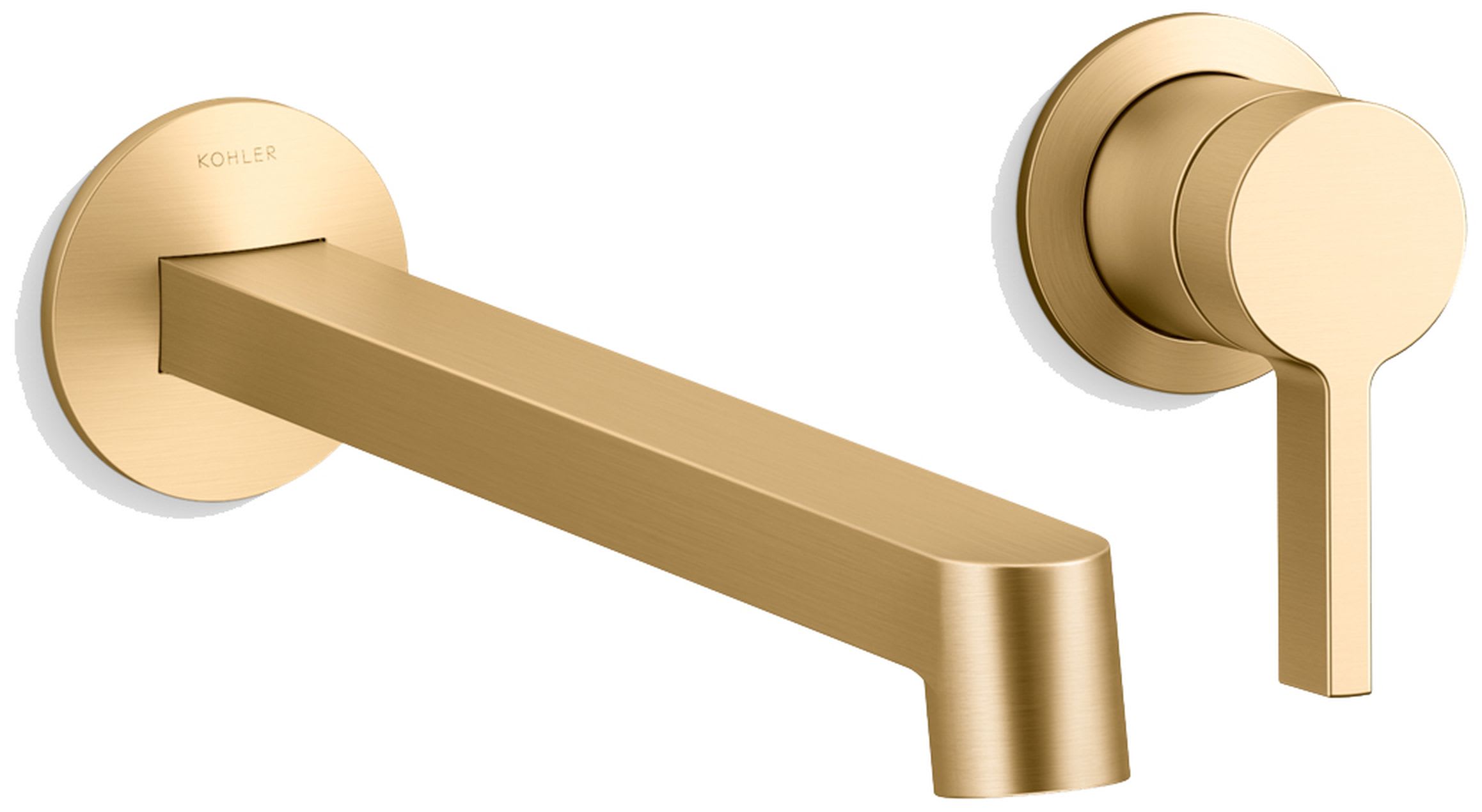 Components Single Handle Wall-Mount Bathroom Sink Faucet with Row Design Spout and Standard Lever Handle