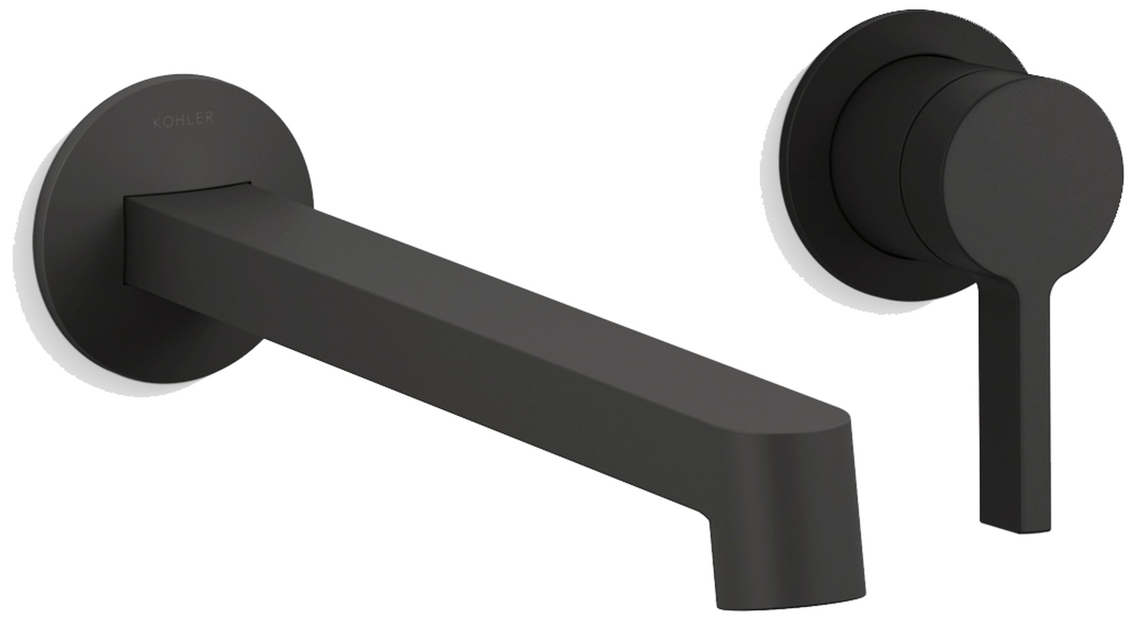 Components Single Handle Wall-Mount Bathroom Sink Faucet with Row Design Spout and Standard Lever Handle