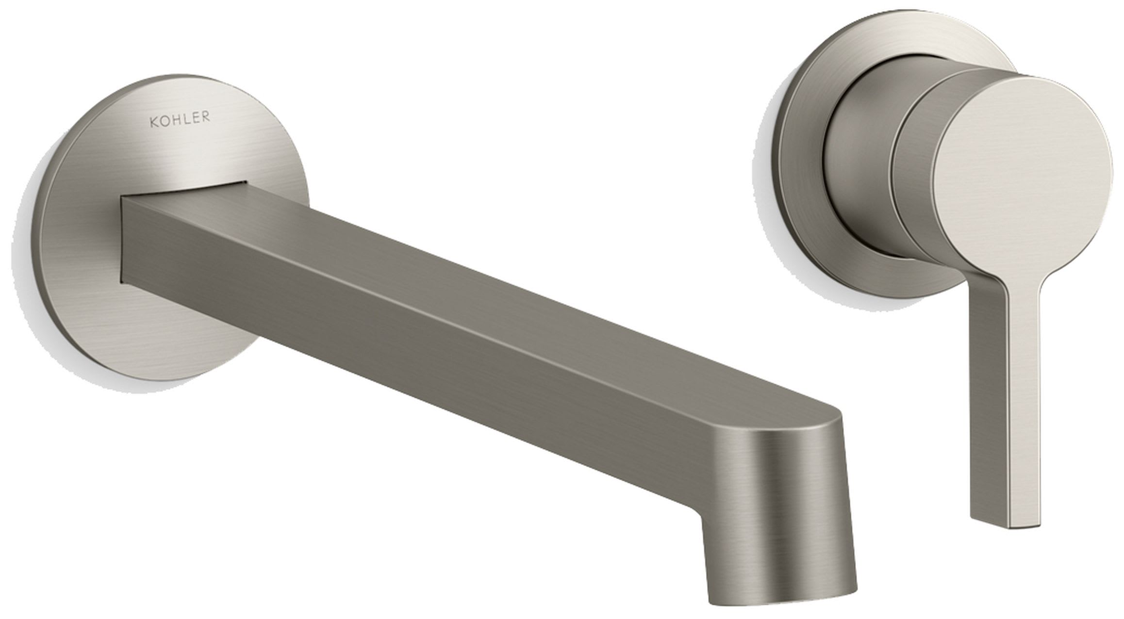 Components Single Handle Wall-Mount Bathroom Sink Faucet with Row Design Spout and Standard Lever Handle