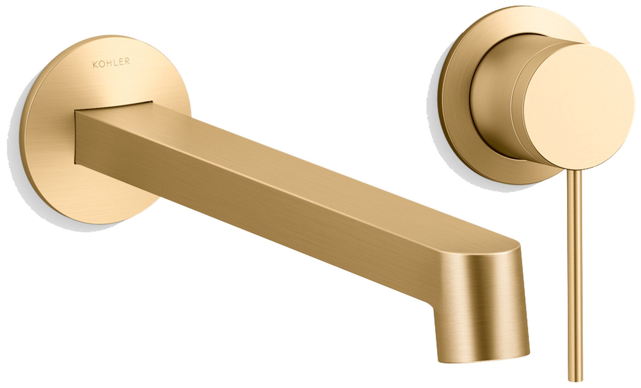Components Single Handle Wall-Mount Bathroom Sink Faucet with Row Design Spout and Thin Lever Handle