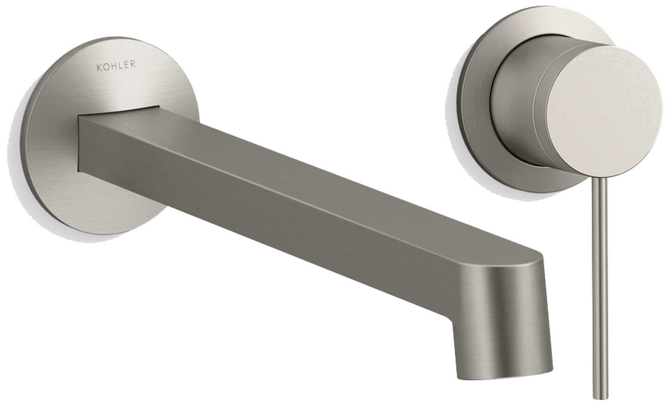 Components Single Handle Wall-Mount Bathroom Sink Faucet with Row Design Spout and Thin Lever Handle