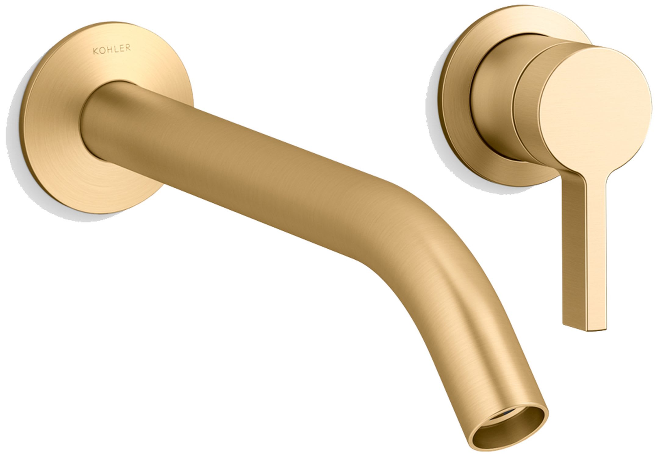Components Single Handle Wall-Mount Bathroom Sink Faucet with Tube Spout and Standard Lever Handle