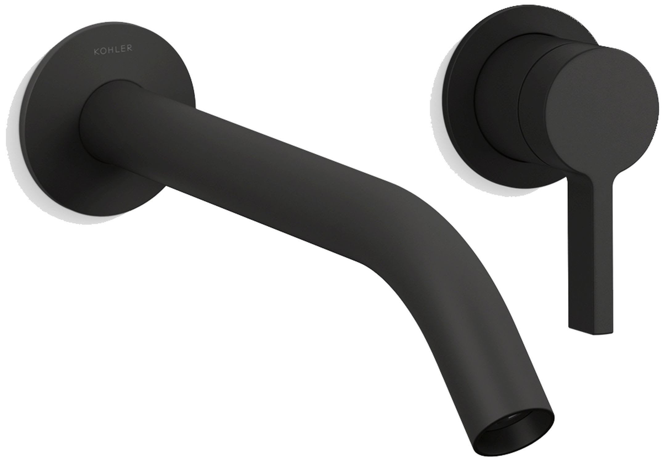 Components Single Handle Wall-Mount Bathroom Sink Faucet with Tube Spout and Standard Lever Handle