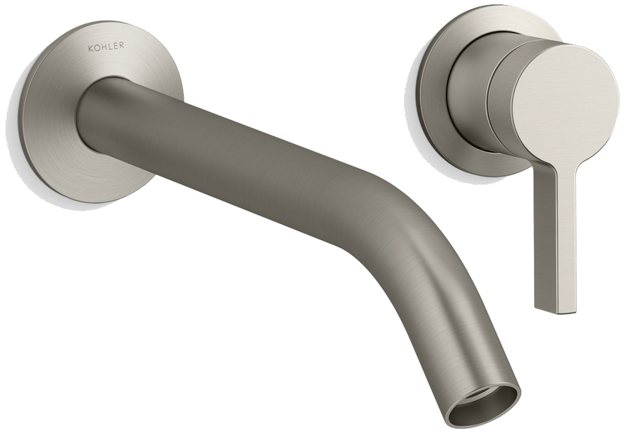 Components Single Handle Wall-Mount Bathroom Sink Faucet with Tube Spout and Standard Lever Handle