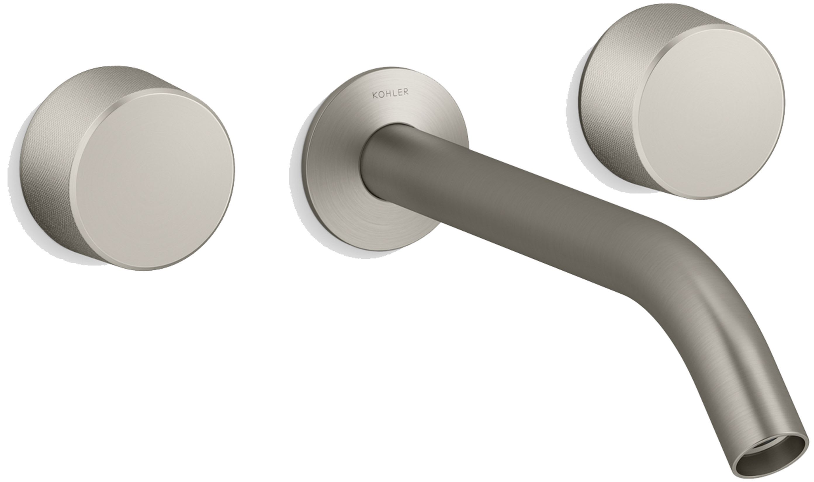 Components Double Handle Wall-Mount Bathroom Sink Faucet with Tube Spout and Oyl Handles – Includes Rough-In Valve