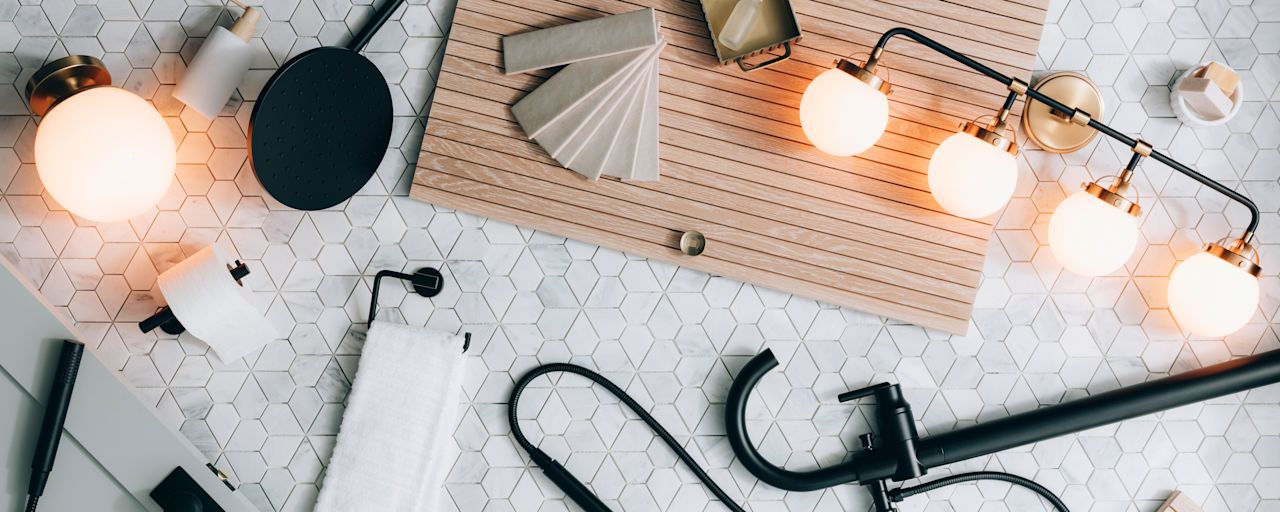 Flat Lay Bathroom Fixtures