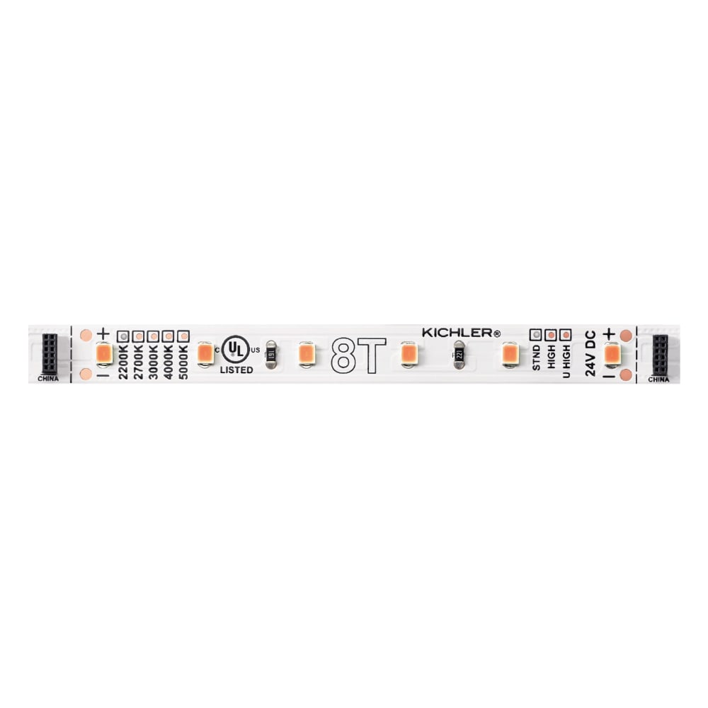 Black Tape with White LED Kichler 120H30BK TaskWork LED 20FT 3000K 24V High Output Indoor Dry Tape Light