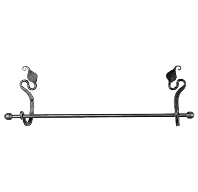 bronze forged towel bar ginkgo design blacksmith — Clay And Steel