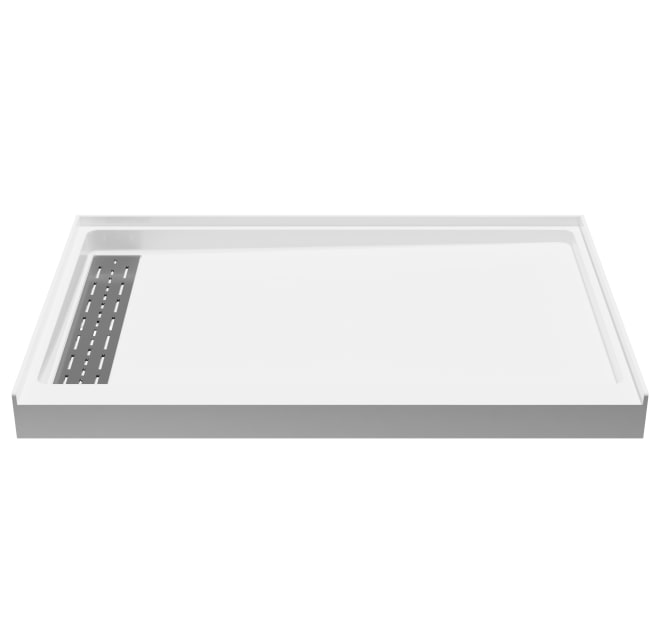 Anzzi Alexander 60 in. x 30 in. Left Drain Shower Base in White SB-AZ101L