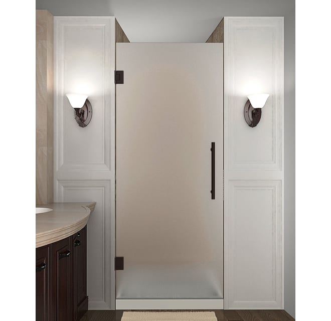 Frameless Frosted Glass Kitchen Cabinet Doors - Gloss Grey Frameless