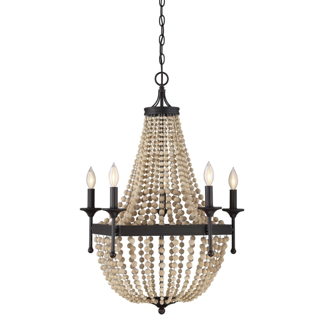 beaded candle chandelier