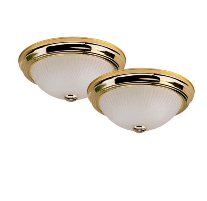 Polished Brass Volume Lighting V6636-2 1-Light Flush Mount Ceiling Fixture