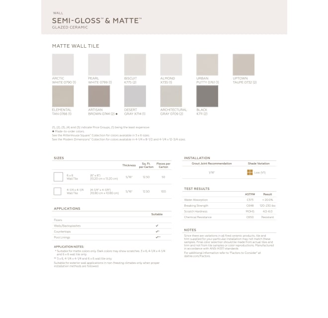 Daltile 013526cr1p2 Semi Gloss 6 X 2 Chair Build Com