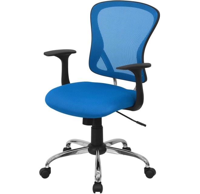Delacora H-8369F-ORG-GG 25.25 Inch Wide Fabric Swivel Task Chair with Mesh Back