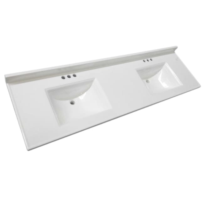 Design House 563510 Wht 73 Cultured, Vanity Top With Integrated Sink And Backsplash