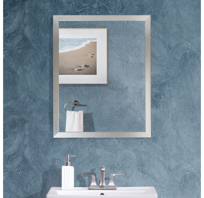 Foremost Am2430p Bn 30 X 24 Framed, White Framed Bathroom Mirror 24 X 30