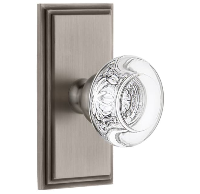 Grandeur 811050 Carre Plate Double Dummy with Bordeaux Crystal Knob in Antique Pewter