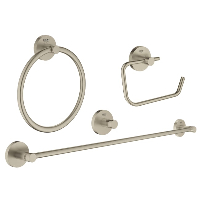 Grohe 40 365 1 Nickel Essentials 7-1/16" Wall Mounted Towel Ring 