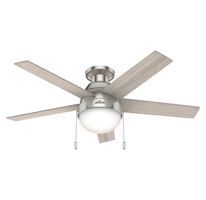 Hunter 50278 Anslee 46 5 Blade Hugger Ceiling Build Com Hunter 50278 Anslee 46 5 Blade Hugger, 5 Blades Hunter Ceiling Fan Light Kit