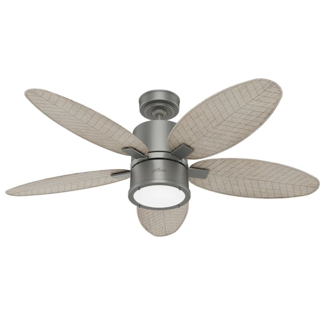 Hunter 51192 Amaryllis 52 5 Blade Indoor Build Com Hunter 51192 Amaryllis 52 5 Blade, Led Indoor Outdoor Brushed Nickel Ceiling Fan With Light And Remote Control