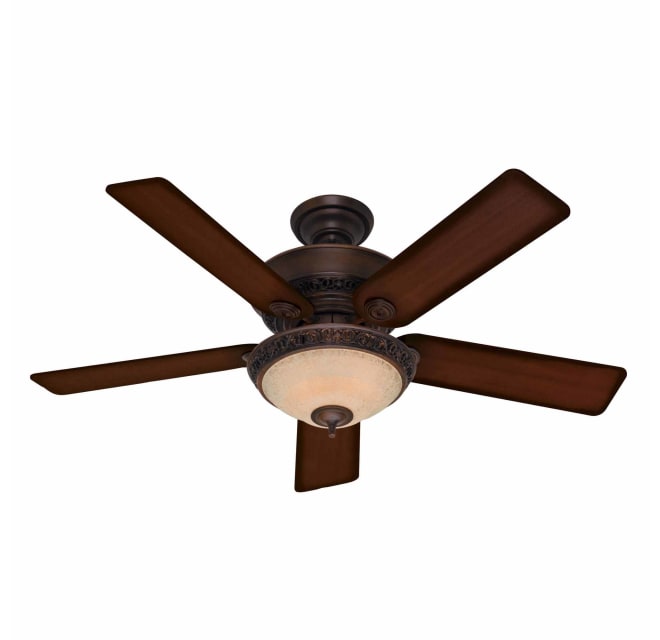 Hunter Fan 52 inch Cocoa Finish Traditional Ceiling Fan with Bowl Light Kit 