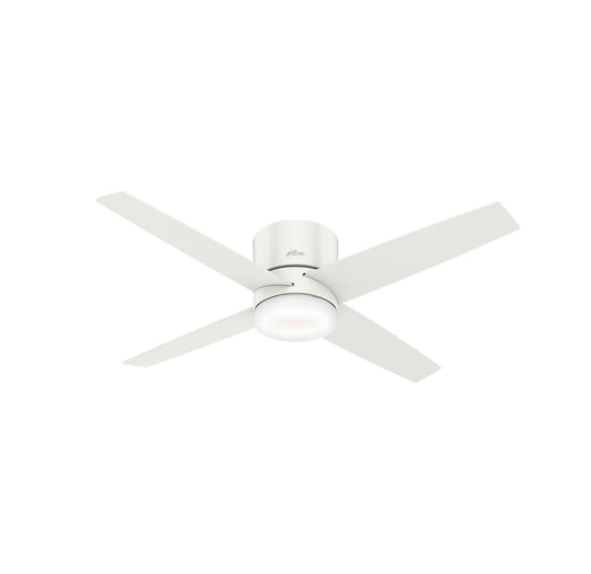 Hunter 59371 Advocate 54 Smart Home, 42 White Flush Mount Ceiling Fan With Remote Control