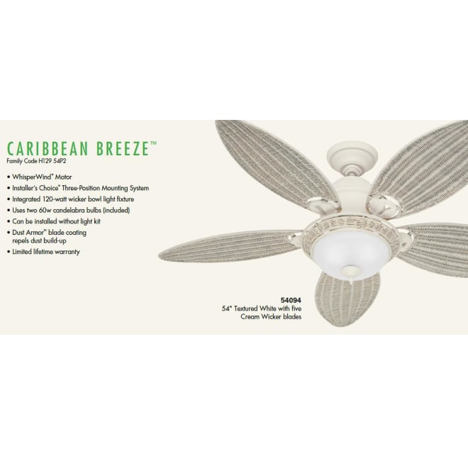 Hunter 54094 54 Indoor Ceiling Fan 5 Blades Build Com